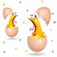 Duck Eggshell Little Stars Photography Scenery Backdrop Cartoon Theme Banner NTM-193