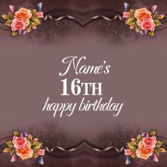 Birthday Party Grey Color Flower 16Th Photography Scenery Backdrop Birthday Party Theme Banner NTM-194