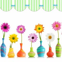Various Colors Flower Bottle Photography Scenery Backdrop Flowers Theme Banner NTM-195