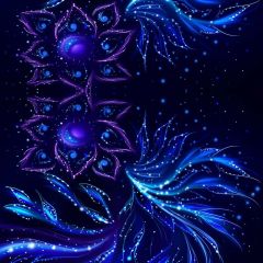 Blue Theme Purple Flowers Photography Scenery Backdrop Flowers Theme Banner NTM-196