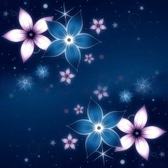 Flower Blue Theme Stars Photography Scenery Backdrop Flowers Theme Banner NTM-201