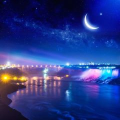 New Moon Night Sky Stars Photography Scenery Backdrop Night Theme Banner NTM-202