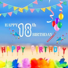 Birthday Colorful Flags 18Th Photography Scenery Backdrop Birthday Party Theme Banner NTM-220