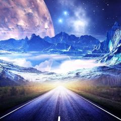 High Mountain Wide Road Forest Photography Scenery Backdrop Nature Theme Banner NTM-221