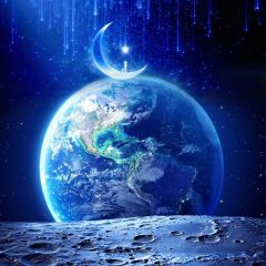 Earth New Moon Footprints Photography Scenery Backdrop Nature Theme Banner NTM-226