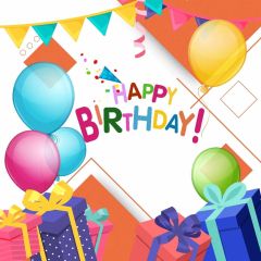 Birthday Gifts Balloon Flag Photography Scenery Backdrop Birthday Party Theme Banner NTM-230