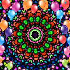 Balloons Flower Circle Colors Photography Scenery Backdrop Birthday Party Theme Banner NTM-233