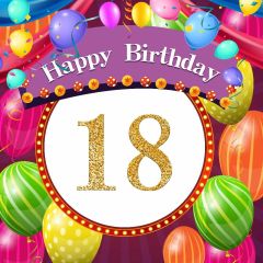 18Th Birthday Colorful Balloons Photography Scenery Backdrop Birthday Party Theme Banner NTM-238