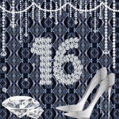 16Th Diamond Ring High Heels Photography Scenery Backdrop Birthday Party Theme Banner NTM-255