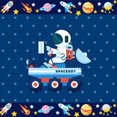 Aircraft Rocket Astronaut Photography Scenery Backdrop Cartoon Theme Banner NTM-275