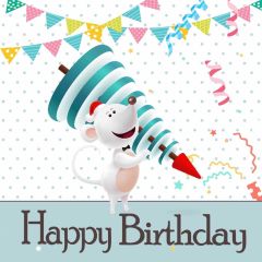 Happy Birthday Cartoon Flag Photography Scenery Backdrop Birthday Party Theme Banner NTM-276