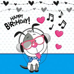 Birthday Party Cartoon Dog Photography Scenery Backdrop Birthday Party Theme Banner NTM-277