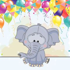 Birthday Flag Balloon Animal Photography Scenery Backdrop Birthday Party Theme Banner NTM-278