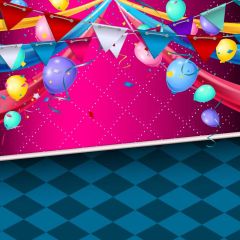 Birthday Flag Balloon Photography Scenery Backdrop Birthday Party Theme Banner NTM-284