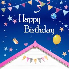 Happy Birthday Gifts Balloon Stars Photography Scenery Backdrop Birthday Party Theme Banner NTM-299