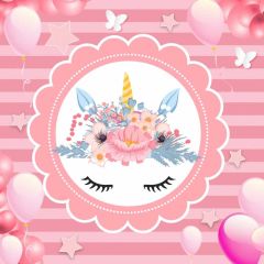Birthday Party Pink Star Flowers Photography Scenery Backdrop Birthday Party Theme Banner NTM-303