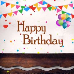 Birthday Wooden Log Flags Ribbon Photography Scenery Backdrop Birthday Party Theme Banner NTM-305