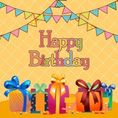 Birthday Flags Presents Photography Scenery Backdrop Birthday Party Theme Banner NTM-318