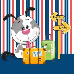 Birthday Cartoon Animal Luggage Photography Scenery Backdrop Birthday Party Theme Banner NTM-320