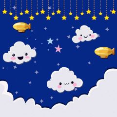 Star Cloudy Weather Aircraft Photography Scenery Backdrop Night Theme Banner NTM-322