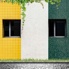 House Little Green Leaves Photography Scenery Backdrop Door Theme Banner NTM-330