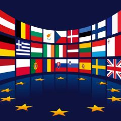 National Flags Yellow Stars Blue Ground Photography Scenery Backdrop Flag Theme Banner NTM-345