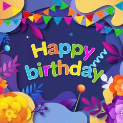 Birthday Lollipop Flags Flower Photography Scenery Backdrop Birthday Party Theme Banner NTM-353