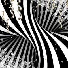 Black And White Ribbon Drops Photography Scenery Backdrop Abstract Art Theme Banner NTM-365