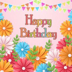 Birthday Party Flowering Plants Photography Scenery Backdrop Birthday Party Theme Banner NTM-368