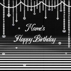 Birthday Party Diamond Black And White Strips Photography Scenery Backdrop Birthday Party Theme Banner NTM-369