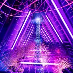 Indoor Design Fireworks Tall Building Photography Scenery Backdrop Indoor Theme Banner NTM-370