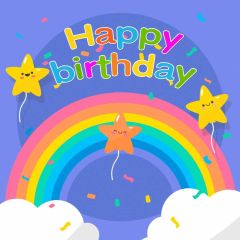 Star Birthday Beautiful Rainbow Photography Scenery Backdrop Birthday Party Theme Banner NTM-385