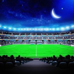 Sports Night Moon Audience Football Game Photography Scenery Backdrop Sports Theme Banner NTM-399