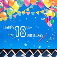Birthday Party Flags And Balloons Photography Scenery Backdrop Birthday Party Theme Banner NTM-406