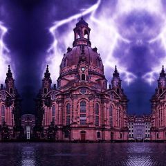 Palace Lightning Building Photography Scenery Backdrop Architectural Theme Banner NTM-407