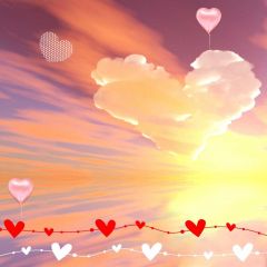 Pink And Red Heart Cloud Photography Scenery Backdrop Love Theme Banner NTM-408