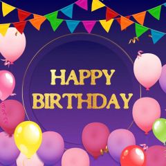 Birthday Party Flags Balloons Photography Scenery Backdrop Birthday Party Theme Banner NTM-416