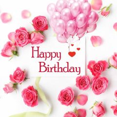 Birthday Rose Balloons Photography Scenery Backdrop Birthday Party Theme Banner NTM-429