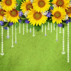Sunflower Diamonds Blossoms Photography Scenery Backdrop Birthday Party Theme Banner NTM-430
