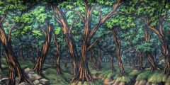 Bushy Forest Stage Performance Background Dance Show Backdrop SRB-0434