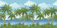 Strong Palm Tree Stage Performance Background Dance Show Backdrop SRB-0505