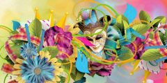 Flower Mask Color Rope Stage Performance Background Dance Show Backdrop SRB-0550