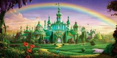 Castle Rainbow Tree Flower Stage Performance Background Dance Show Backdrop SRB-0555