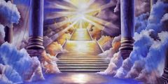 Pillar Stairs Cloud Sunshine Stage Performance Background Dance Show Backdrop SRB-0595