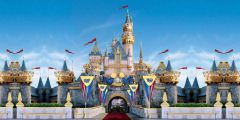 Castle Flag Arch Cloud Sky Stage Performance Background Dance Show Backdrop SRB-0603