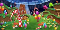 Waterfall Ball Colour Clown Stage Performance Background Dance Show Backdrop SRB-0609