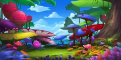 Tree Mushroom Cloud Sky Stage Performance Background Dance Show Backdrop SRB-0613