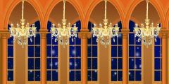 Arch Window Ceiling Lamp Stage Performance Background Dance Show Backdrop SRB-0617