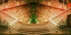 Stairs Brick Plant Flowers Stage Performance Background Dance Show Backdrop SRB-0641