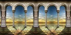 Arch Pillar Sky Cloud Stage Performance Background Dance Show Backdrop SRB-0692